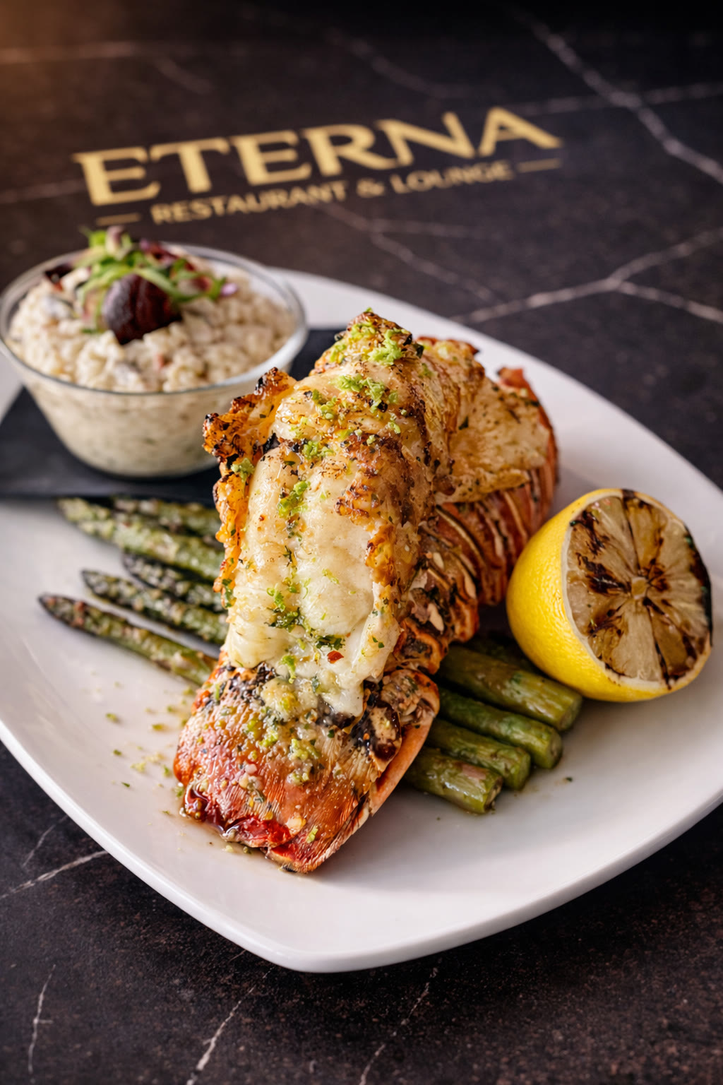 Grilled lobster tail at Eterna Restaurant & Lounge